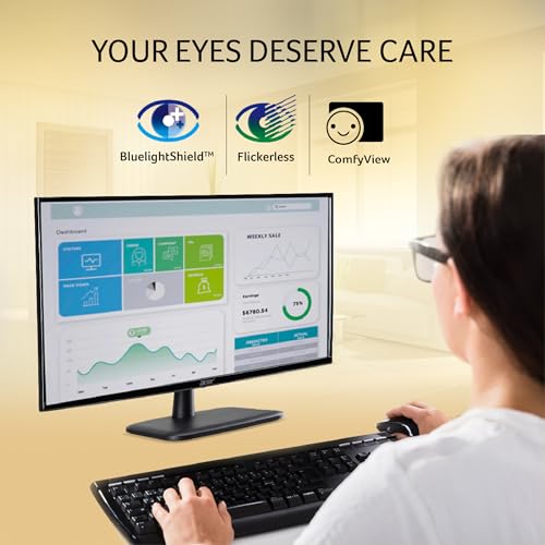 Acer EK240Y G0 23.8 Inch IPS Full HD 1920x1080 Backlit LED LCD Monitor I 1 MS VRB, 120Hz Refresh I 250 Nits I Zero Frame I HDMI & VGA Ports with... - Image 2