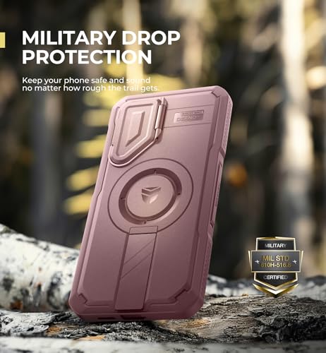 Image of Dexnor for Samsung Galaxy S25 Plus Case with Camera Cover & Adjustable Kickstand & Built-in Screen Protector, Magnetic Rugged Shockproof Bumper Cases Heavy-Duty Protective Cover(2025),Peony Pink