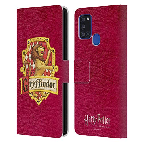 Image of Head Case Designs Officially Licensed Harry Potter Gryffindor Crest Sorcerer's Stone I Leather Wallet Case Compatible With Samsung Galaxy A21s (2020)