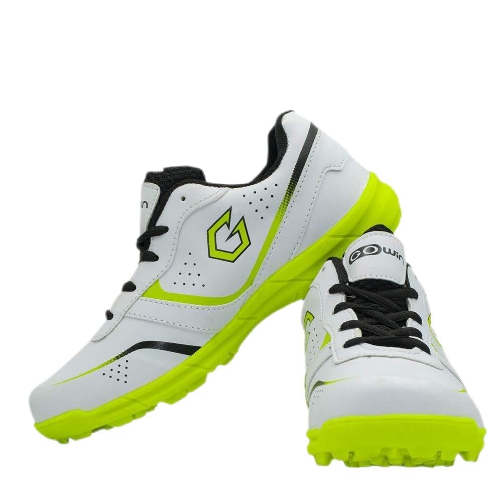 Academy White/Green Cricket Shoes Size-4 with TR-777-R Cricket Leather Ball Alum Tanned Red-image-32