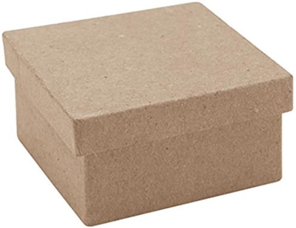 DCCMini Square Box Paper-Mache, 3 x 3 x 1.5-Inch