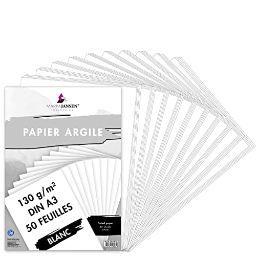 MarpaJansen 360.536-03 Papier pour plaque de signalisation (DIN A3, 50 feuilles, 130 g/m2) - Pour travaux manuels et création - Certification d'ange bleue, blanc, multicolore, taille unique Cover