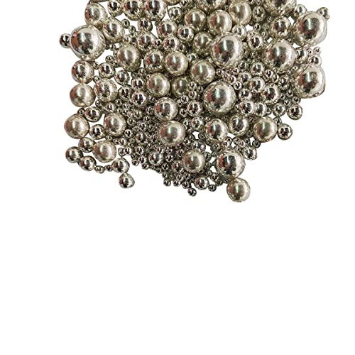 Image of Edible Silver Sugar Pearls Candy Sprinkles 120G / 4.23Ounce Baking Cake Sprinkles Cupcake and Cake Topper Cookie Decorations Wedding Party Valentines Halloween Christmas Supplies