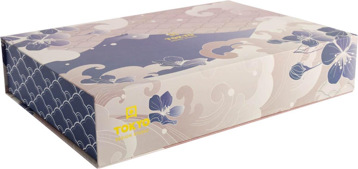 TOKYO design studio, Star Wave, Set di 4 Ciotole Colorate, 12 cm, ca. 300 ml, Porcellana Giapponese con Motivi Colorati, Confezione Regalo Inclusa