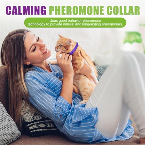 Omnikryp 2 Pack Generic Beruhigungshalsband für Katzen, Beruhigungshalsband für Hunde, Wasserdicht, Einstellbares Design Pheromon Halsband Hund für Angst