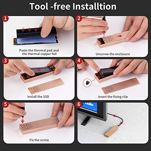 SAN ZANG MASTER Carcasa externa M.2 SATA SSD USB C miniatura 5