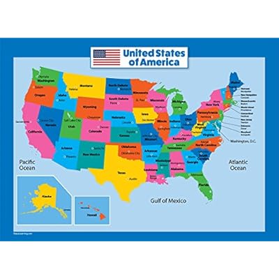 USA Map for Kids - LAMINATED - United States Wall Albania | Ubuy