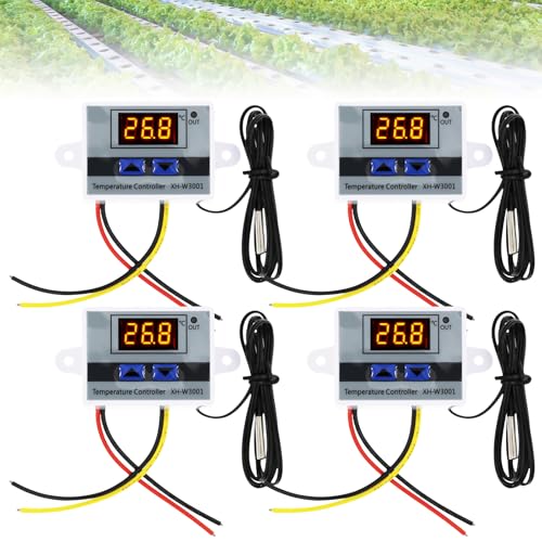 4 Stück XH-W3001 Digitaler, 220V Raumthermostat Temperaturregler mit Fühler, Heizungs Thermostat Klima Temperatursteuerungsschalter, Thermostatschalter für Inkubator, Heizung Kühlung 4 Stück XH-W3001 Digitaler, 220V Raumthermostat Temperaturregler mit Fühler, Heizungs Thermostat Klima Temperatursteuerungsschalter, Thermostatschalter für Inkubator, Heizung Kühlung