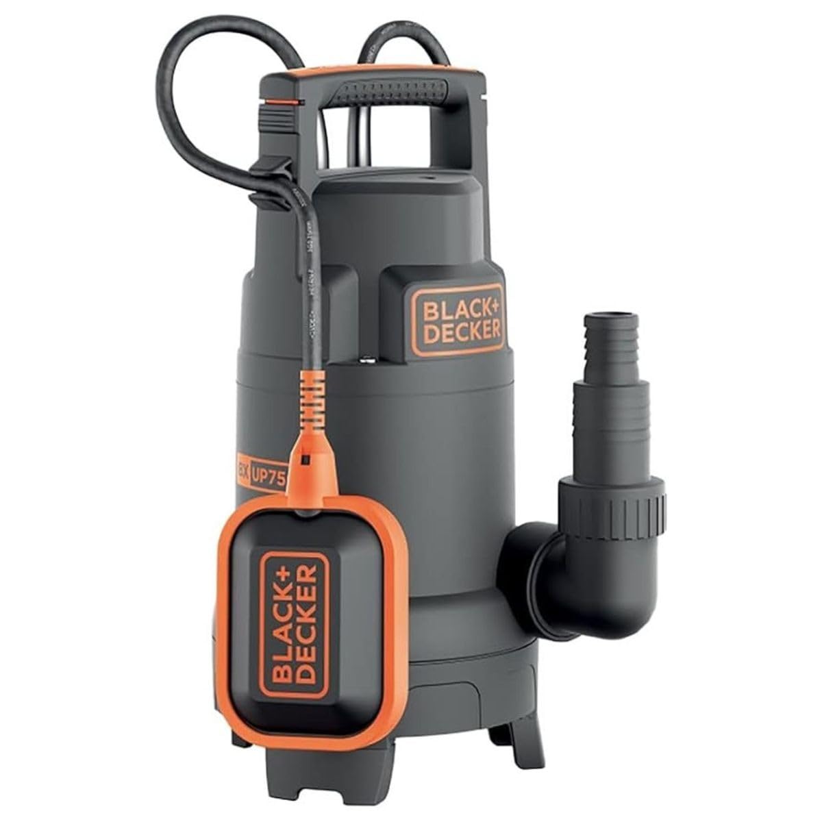 BLACK+DECKER BXUP750PTE pompa głębinowa do czystej i brudnej wody (750 W, maks. wydajność tłoczenia 13 000 l/h, maks. wysokość tłoczenia 8 m)