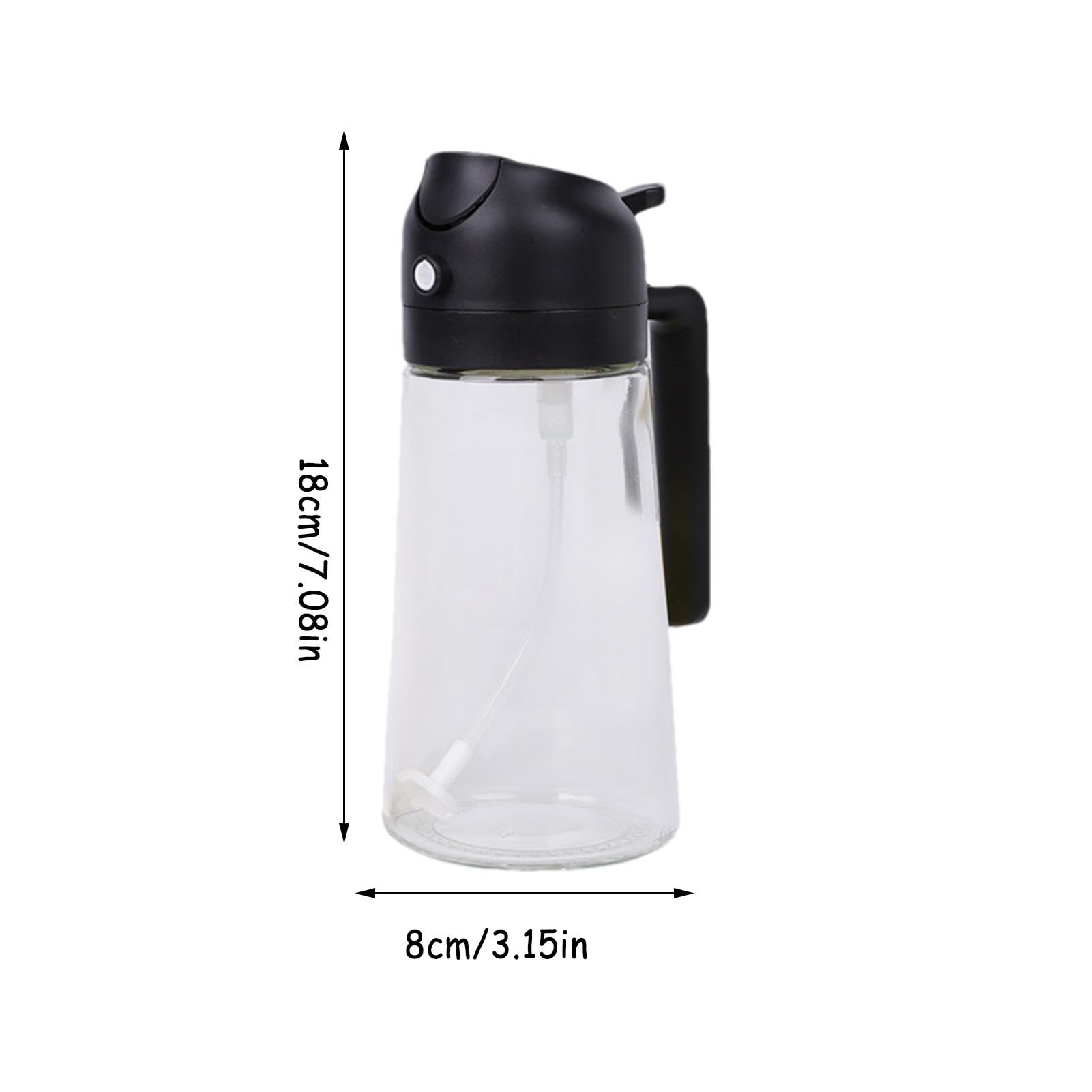Bottiglia Dispenser Olio Da Cucina - Spruzzatore Con Controllo Flusso, Vetro 470 Ml | Per Condimenti Precisi E Sani