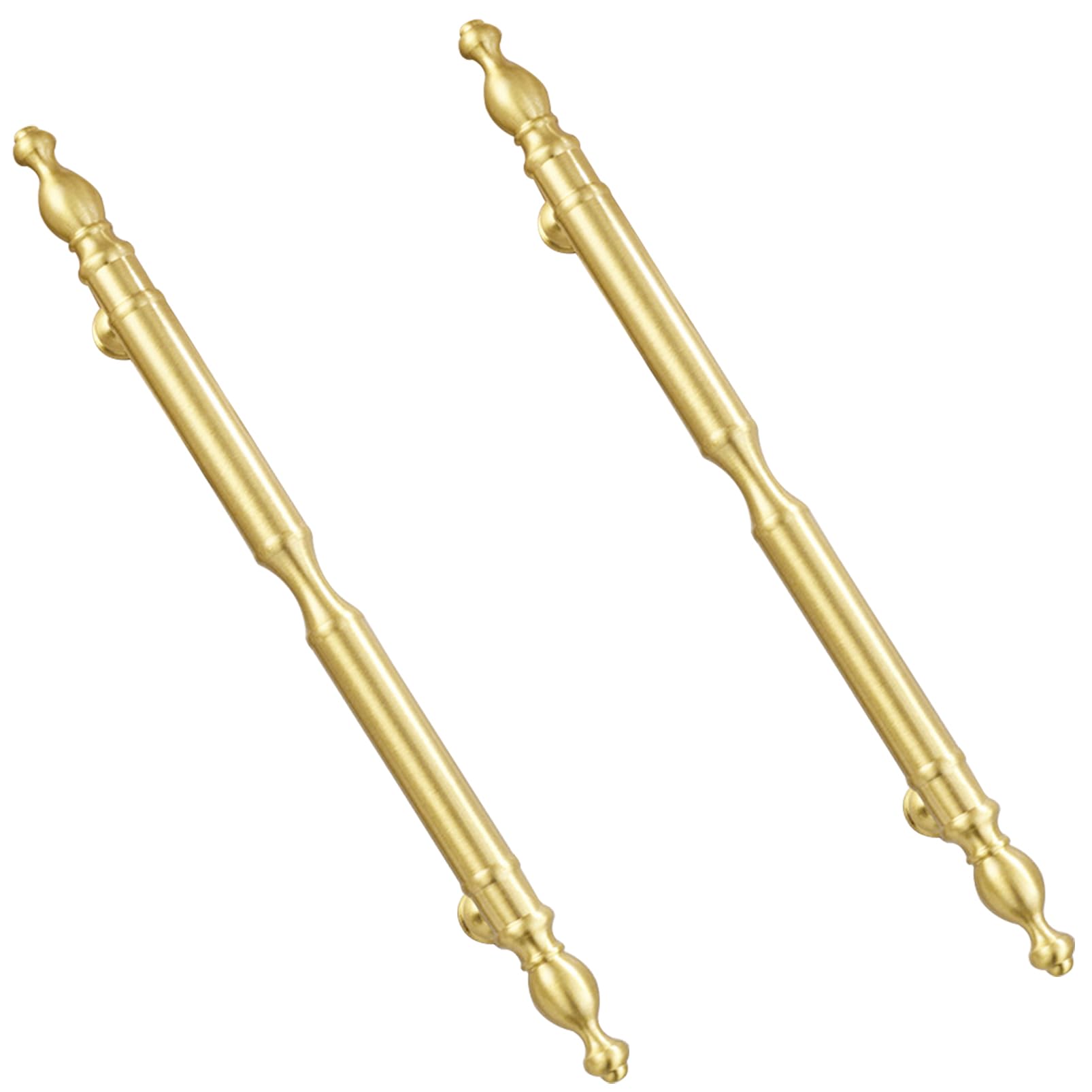 Maniglie per armadi in ottone Oro, Confezione da 2 maniglie for armadietti a forma di T in ottone massiccio con foro centrale dorato 96-224 mm(Hole Centers: 160mm/6.3in)