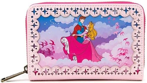 Loungefly Cartera de poliuretano, Disney Princess Aurora Bella Durmiente, Rosado, Cartera