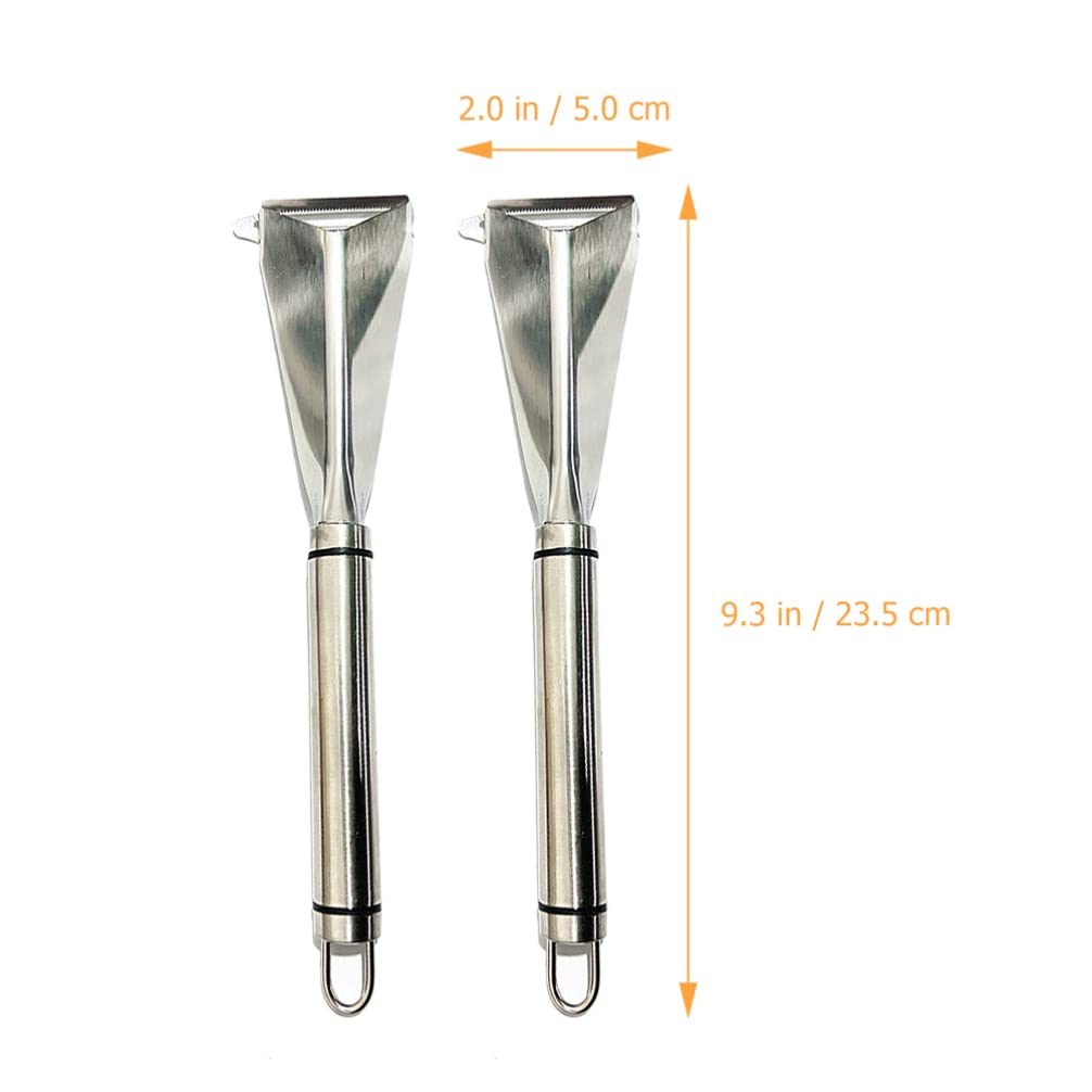 2pcs Apple Triangle Hair Trimmer Restaurant Carving Knives Kitchen Supply Fruit Carving Tools Fruit Carving Cutters Fruit Knives Home Carving Knives Stainless Steel Carving Knives