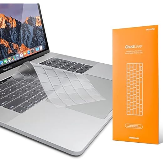 UPPERCASE GhostCover Premium Ultra Thin Keyboard Protector, Compatible with MacBook Pro with Touch Bar 13" and 15" (2016 2017 2018 2019, Apple Model Number A1706, A1707, A1989, A1990, A2159)