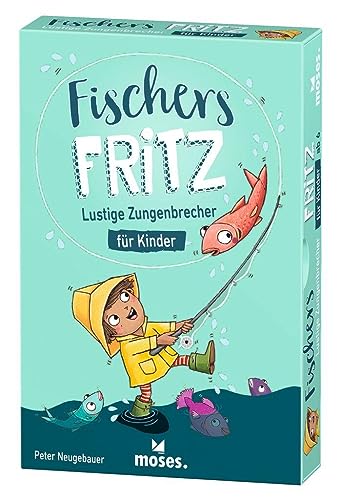 moses. Fischers Fritz, Zungenbrecher Kartenspiel zur Sprachförderung, Kinderspiel für Grundschüler, witziges Lernspiel ab 6 Jahren und für 2-6 Spieler, Mehrfarbig Illustriert