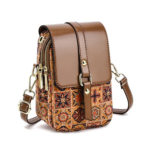 aolaso Sac à bandoulière en liège pour femme - Petit sac à bandoulière pour téléphone portable - Avec compartiments pour cartes - Bandoulière