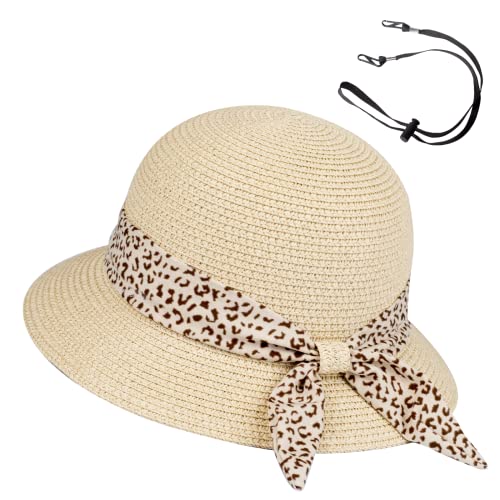 Girls Sun Straw Hat Kids Summer Beach Packable Hats Beige Cute Floppy Wide Brim Uv Protection Cap Adjustable Size With Chin Strap For Toddler Baby Childrens Little Girl Ages 5 6 7 8 9 10 Years #TOP8