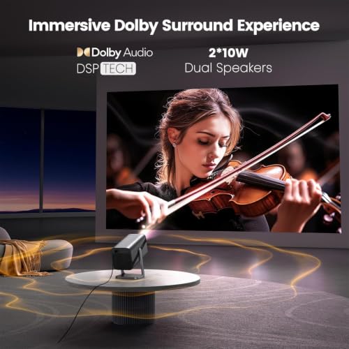 Image of [4K Support /Auto Focus /360Adjustable Stand]Smart-Mini-Projector with WiFi 6 and Bluetooth5.2, Native 1080P Portable Projector, Dolby Audio, iWIMIUS Outdoor Movie Proyector Compatible with Netflix
