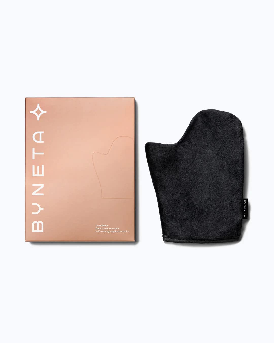 Byneta Glove Love | Reusable self tanning mitt - Luxuriously soft, Comfortable thumb design for easy application, Achieves an even, natural looking tan