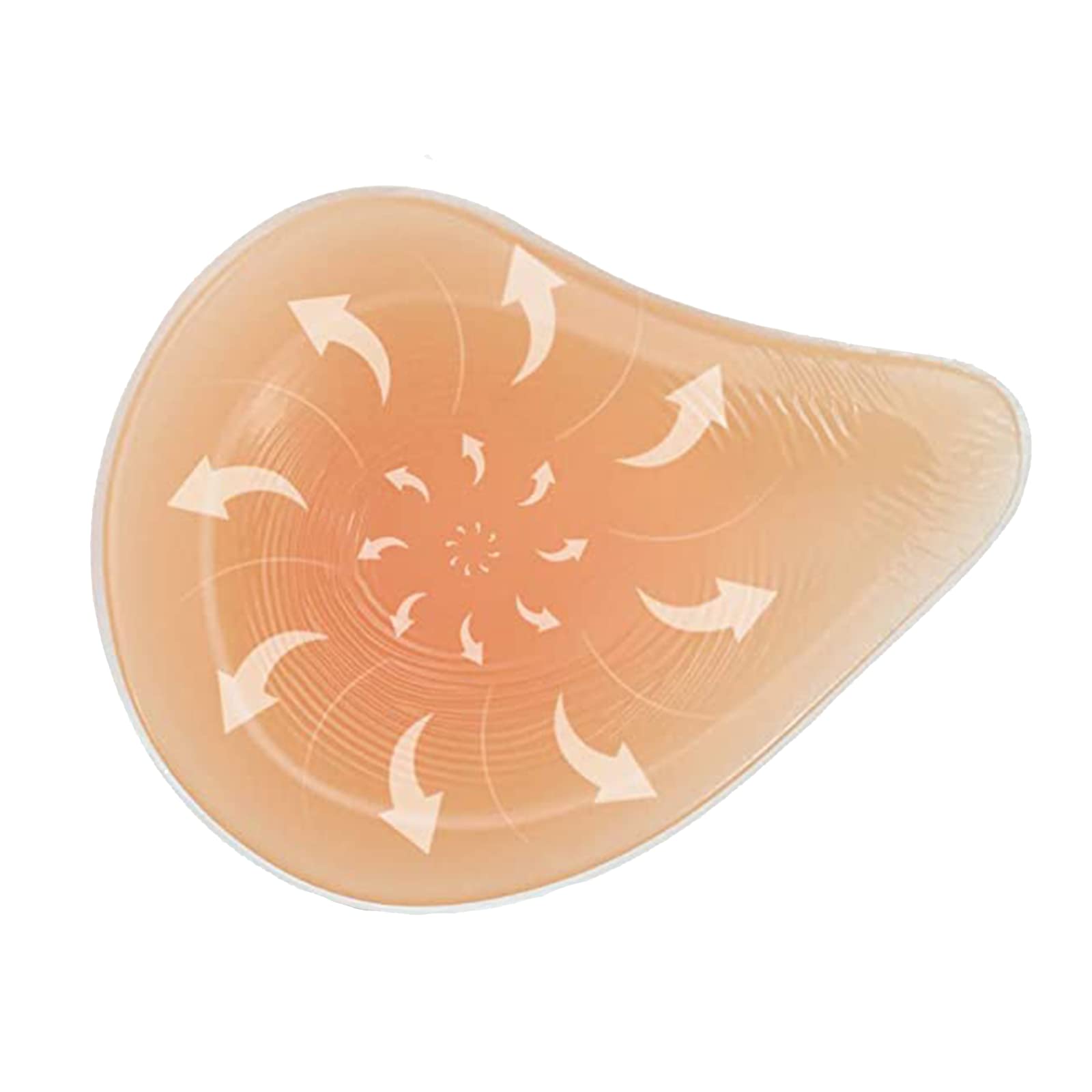 Dfgge Unisex Left Side Only Silicone Breast Forms Asymmetrical Shape Artificial Boob Prosthetic For Mastectomy Prosthesis Spiral Concave Bra Pads Enhancer Inserts,,Cupf :600G