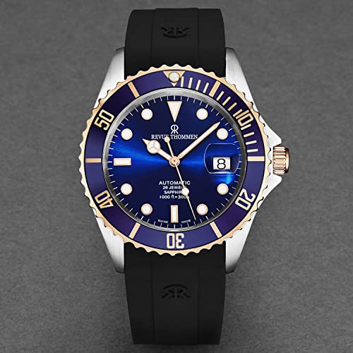Men's 'Diver' Blue Dial Black Rubber Strap Swiss Automatic Watch 17571.28554