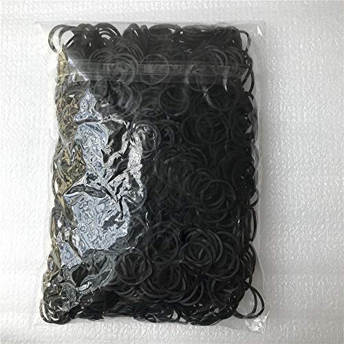 1200 Pcs Black Rubber Bands，Mini Hair Rubber Bands, Rubber Hair Ties, for Kids Hair, Braids Hair, Wedding Hairstyle and More by Aivwis (Diameter 15 mm, Black) - Thumbnail 3