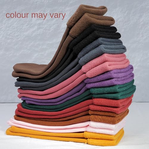 Image of XJARVIS Women Winter 5 Pairs Reguler Length Thumb Socks Woolen Super Thick Thermal, Ultra Warm Velvet Snow Crew Socks for Cold Weather, Hiking & Outdoor - Free Size