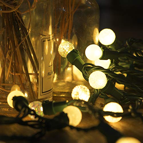 Lycklig Christmas Lights, Outdoor Christmas String Lights 17Ft 50LEDs Plug in Led Globe String Lights, Waterproof Connectable Fairy Lights for Party Garden Wedding Wreath Decoration UL Certified