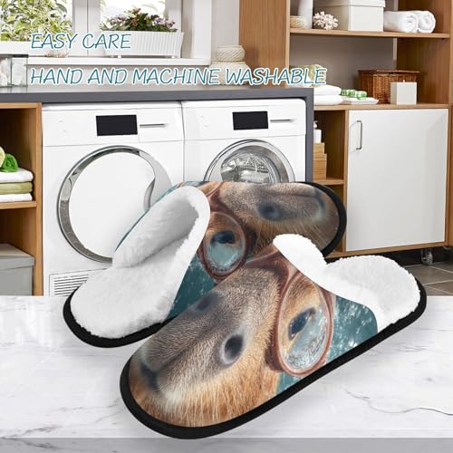 Blue Ocean Capibara Slippers For Women Men Soft Memory Foam Non-Slip Animal Winter Indoor House Shoes Travel Slipper3