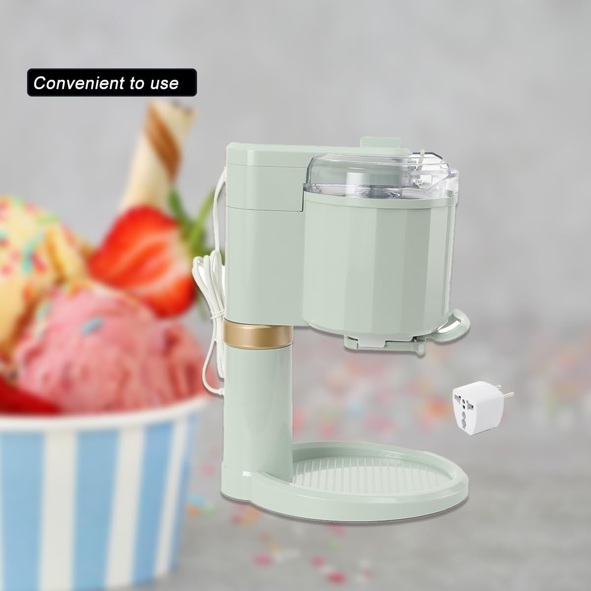 20W Softeismaschine 1L Kitchen Automatic Mini Fruit für Zuhause | Home DIY Kitchen Automatic Mini Fruit Softeismaschine, Joghurtbereiter Und Eisbereiter für Eiscreme, für Zuhause, Bar, Café