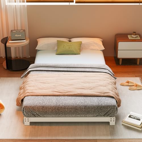 VERFARM Plattformbett aus Metall, Bettrahmen 90 x 200 cm - Höhe 8cm - Metallbett Bettgestell aus Metall, Modern Metallbett Für Erwachsene, Kinder,...