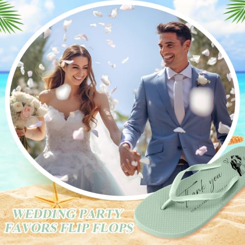 Image of 24 Pairs Bulk Flip Flops for Wedding Guests | Reception Sandals, Wedding Party Favors with Sign, Size Cards, Bagged, Dance Floor Slippers