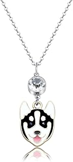 Husky Earrings With Birthstone Husky Charm Jewelry Animal Pendant Earrings Funny Husky Gift for Women Girl Husky Lover