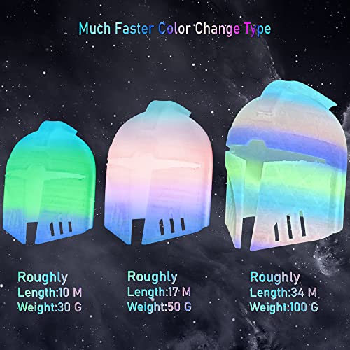 Image of Glowing in Dark Multicolored Fast Color Gradient Change Rainbow PLA 3D Printer Filament, 1.75mm 1Kg Multi Colored 3D Printing Material, Widely Fit for 3D Printers with Extra PLA Sample Pack by TTYT3D