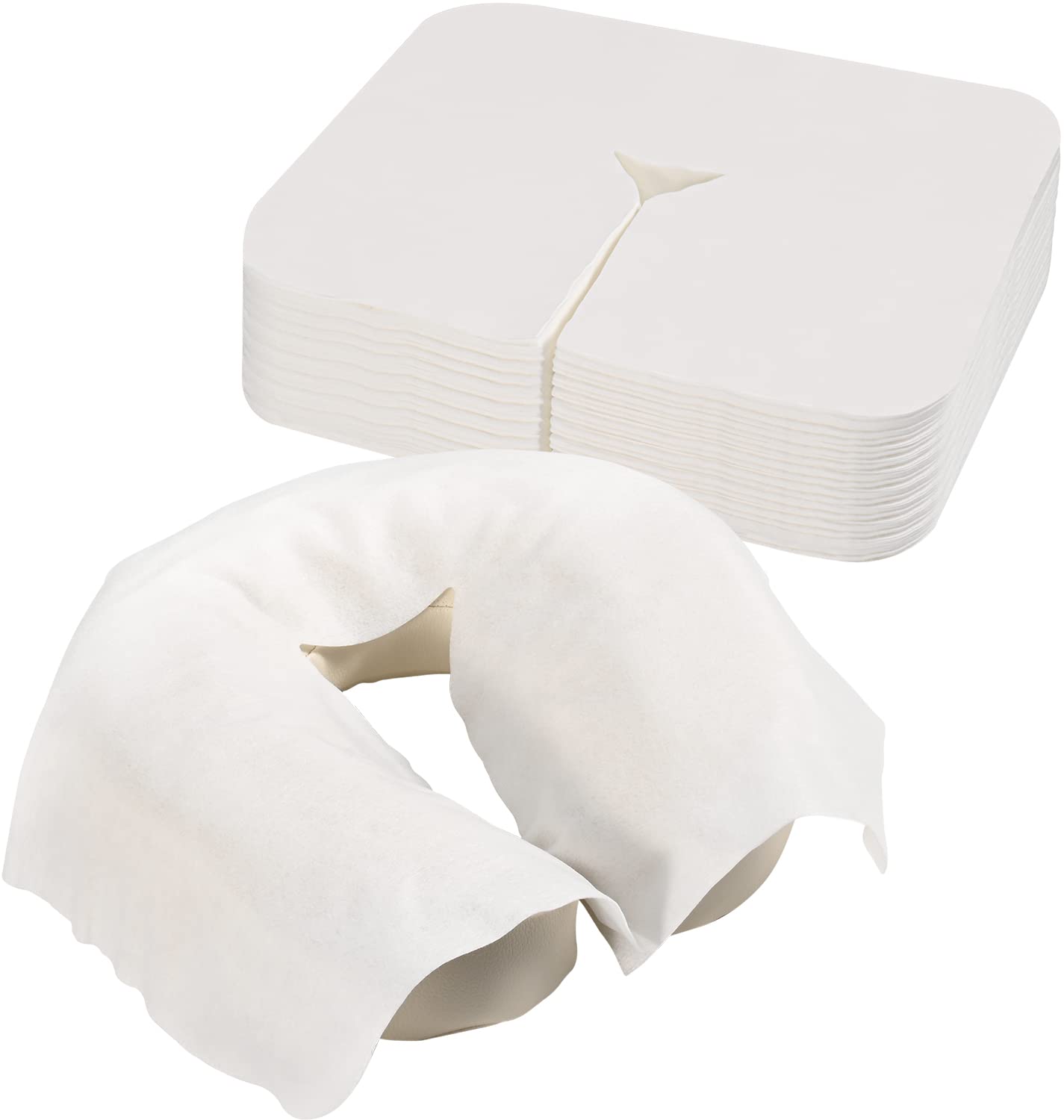 300 Count Disposable face Cradle Covers for massage table, Medical-Grade, Ultra Soft, Non-Sticking, Breathable Massage Headrest Covers, 12 * 16 inches SPA Face Rest Cover