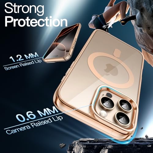 Image of JETech Magnetic Cover Case for iPhone 16 Pro 6.3-Inch Compatible with MagSafe, Shockproof Phone Bumper Cover, Anti-Scratch Clear Back (Desert)