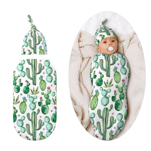 Image of Cactus Swaddle Blankets Newborn Receiving Blanket Baby Swaddle Wrap Soft Sleeping Sack for Baby Girls Boys