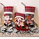 papasgix Nikolausstrumpf 4er Set Weihnachtsstrümpf für Kamin Große Nikolausstiefel zum Befüllen Geschenktüte Bonbontasche Geschenkbeutel Weihnachtsbaum Anhänger Weihnachtsdeko
