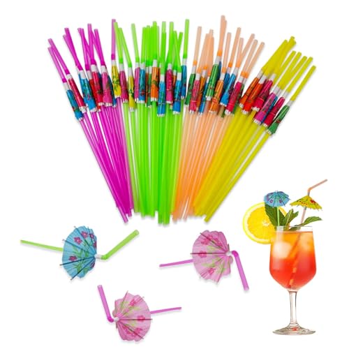200 Pitillos con Sombrilla de Plástico Coloridos para Fiesta miniatura 1