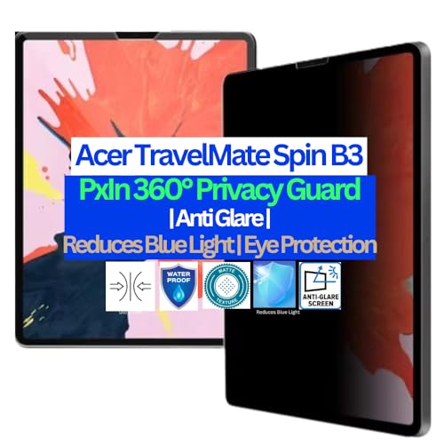 Image of Pxin Tablet Privacy Guard compatible with Acer TravelMate Spin B3 | Screen protector | Anti-Glare | Blue light filter | 360 degree Anti Spy | Eye Protection