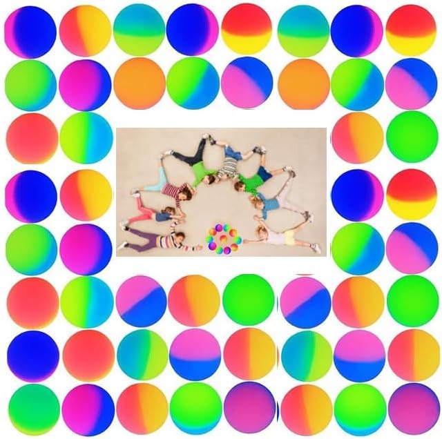 Jumbo Super Hüpfbälle (30er Pack) - Große 60mm Bälle in bunten Farben für Kinder als Mitgebsel, Partygeschenke & Preise für Jahrmärkte für Kindergeburtstag Belohnungen im (Multicolor, 60 mm 30 Pack)