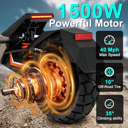 Image of Electric Scooter Adults 1600 /4000 /6000W Motor 50 Miles Long Range & 40 /45 /50 MPH Top Speed 10 inch Off Road Tire Folding E-Scooter 60V /48V 20.8AH Battery Kick Scooter with Detachable Seat for Commuter