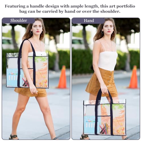Image of Operitacx Art Portfolio Bag for Posters and Artwork Storage Lightweight Case with Ergonomic Handle Multi-functional Design for Painting Supplies and Documents and Weather-resistant