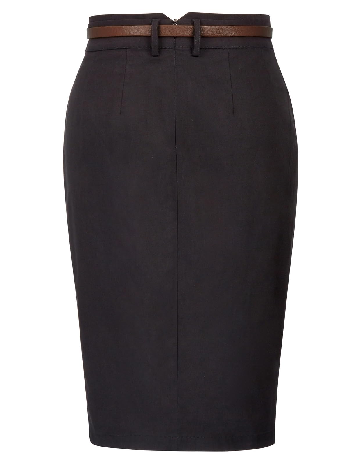 Kate Kasin Jupe crayon moulante pour femme avec ceinture de couleur unie enveloppée de hanches