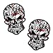 Finest Folia 2 pegatinas divertidas de calavera, 7,2 x 11 cm, para coche, moto, autobús, caravana R121 (número 5), color negro y rojo