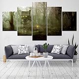 m u La malédiction de Strahd Annals 5 pièces Papier Peint Art Toile Impression Moderne Affiche modulaire Art Peinture Salon décor à la Maison Tissu Non tissé avec Cadre Pentas MU