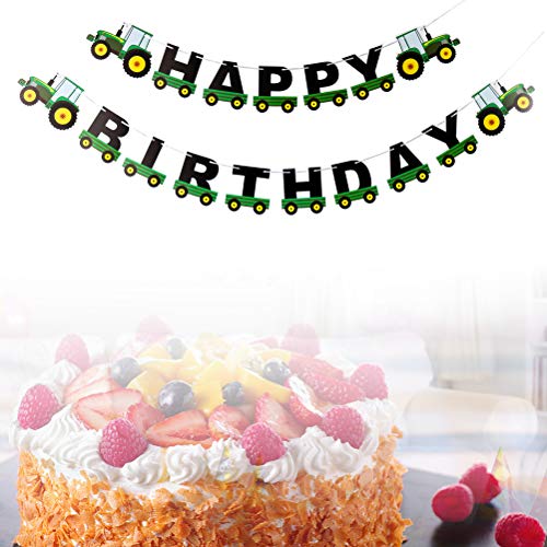 BESTOYARD Tractor Gelukkige Verjaardag Banner Tractor Tijd Feestbenodigdheden voor Tractor Farm Peuter John Deere Thema… - Image 3