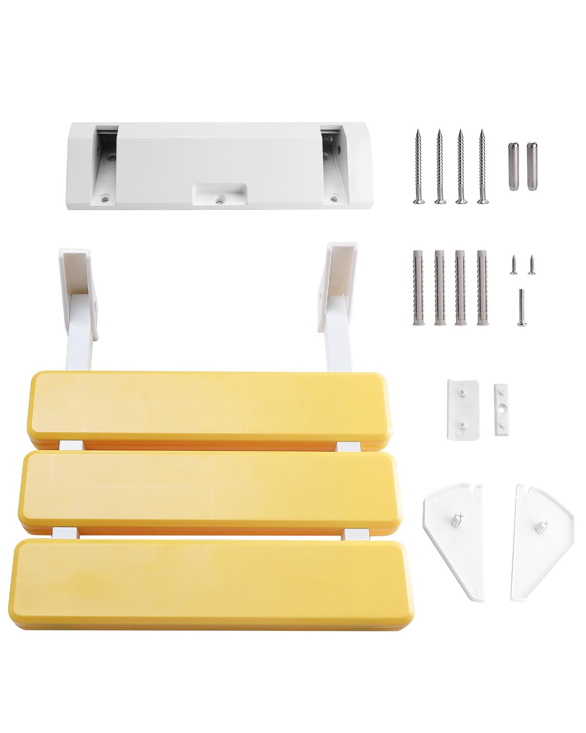 FreeTec Siège de Douche Pliable Montage Mural 130 kg Jaune