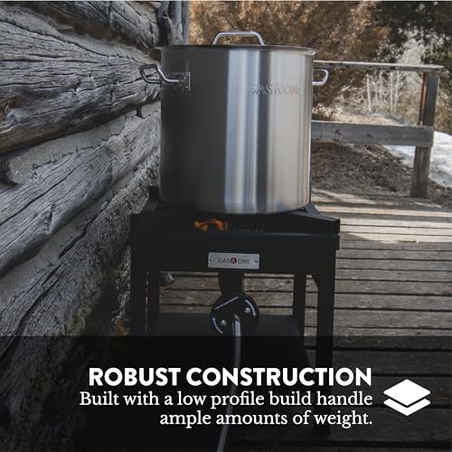 GasOne Propane Burner Cooker With Regulator with Steel Braided Hose For Outdoor Cooking, Turkey Fry