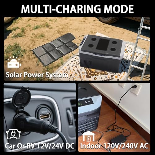 Image of 12 Volt Refrigerator, 23QT(22L) Mini Portable Car Fridge, Freezer Compressor Electric Cooler -4℉~68℉, 12 /24V DC 100-240V AC for Truck Van RV SUV Travel Camping Road Boat Trips